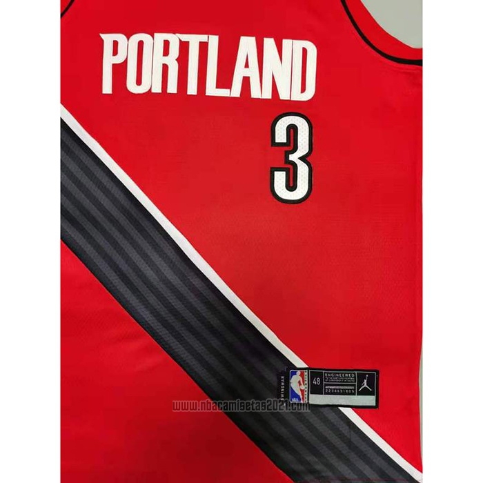 Camiseta Portland Trail Blazers C.j. McCollum #3 Statement 2020-21 Rojo